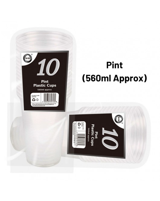 10pc Pint Plastic Cups