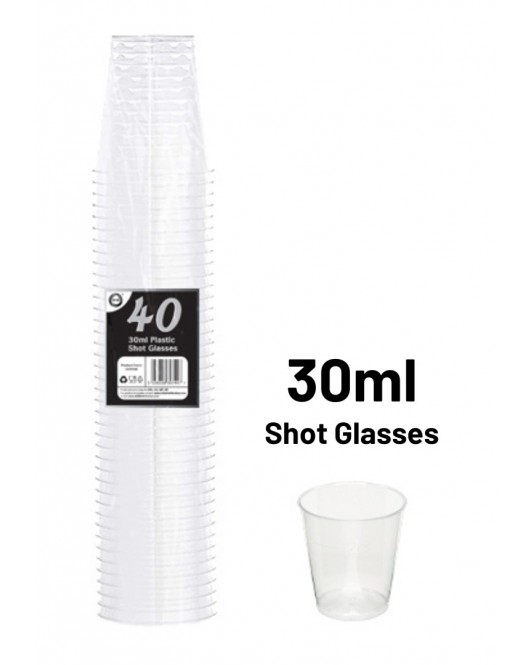 40pc 30ml Plastic Shot Glasses