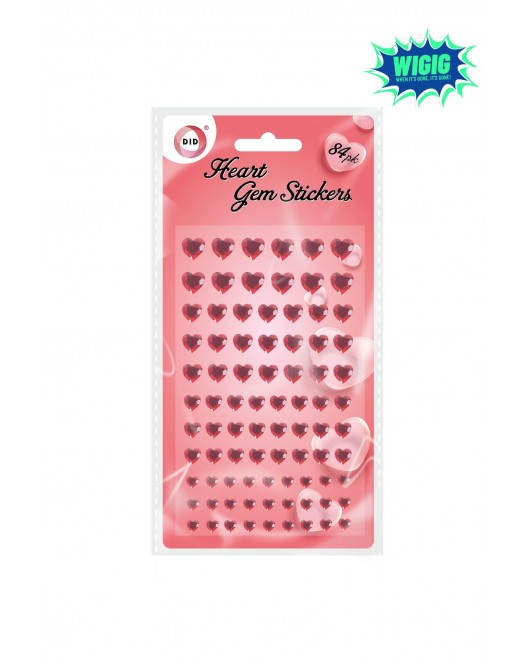 84pc Heart Gem Stickers