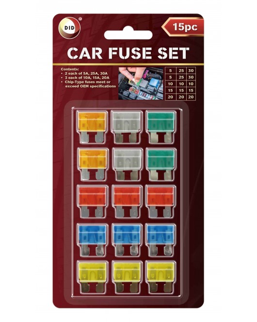 15pc Car Fuse Set