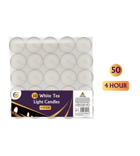 50 White Tea Light Candles 50 White Tea Light Candles