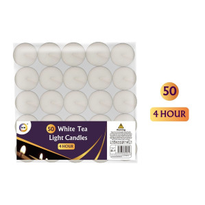 50 White Tea Light Candles