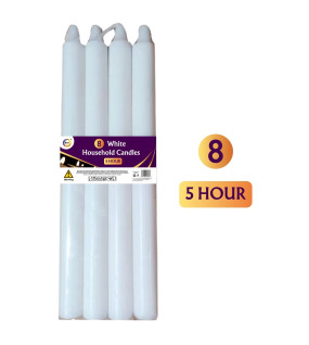 8Pk White Household Candles 8Pk White Household Candles