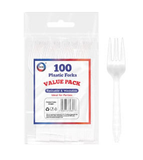 100pc Reusable Plastic Forks 100pc Reusable Plastic Forks