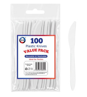100pc Reusable Plastic Knives