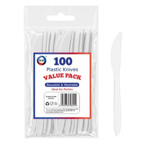 100pc Reusable Plastic Knives