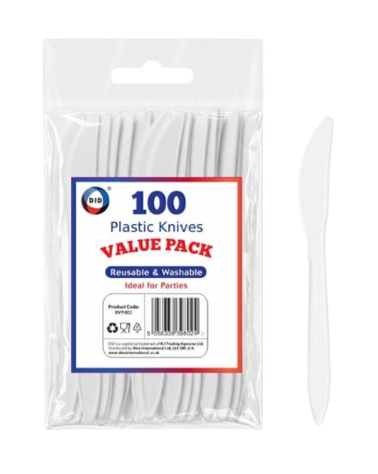100pc Reusable Plastic Knives