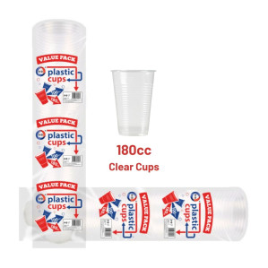 100pc 180Cc Clear Plastic Cups