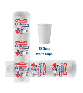 100pc 180Cc White Plastic Cups 100pc 180Cc White Plastic Cups