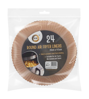 24pc 20cm x 4.5cm Round Air Fryer Liners 24pc 20cm x 4.5cm Round Air Fryer Liners