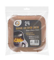 24pc 20cm x 20cm x 4.5cm Square Air Fryer Liners