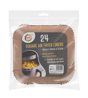 24pc 20cm x 20cm x 4.5cm Square Air Fryer Liners 24pc 20cm x 20cm x 4.5cm Square Air Fryer Liners