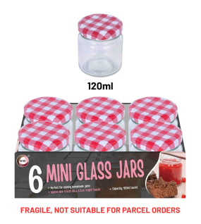 6pc 120ml Mini Glass Jars 6pc 120ml Mini Glass Jars