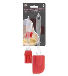 2pc Silicone Spatula & Pastry Brush Set