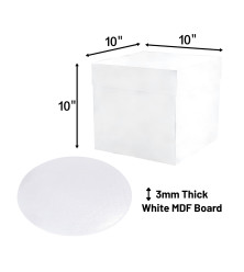 10" Round White Cake Board & Tall Box