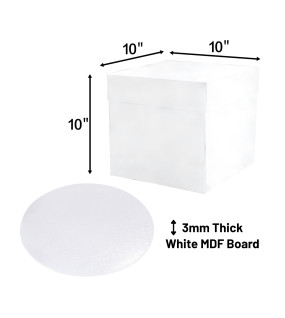 10" Round White Cake Board & Tall Box