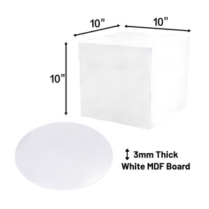 10" Round White Cake Board &amp; Tall Box
