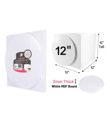 12" Round White Cake Board & Tall Box