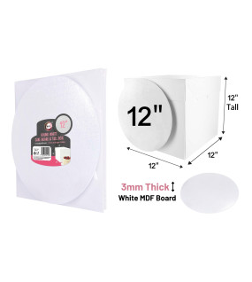 12" Round White Cake Board & Tall Box