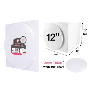 12" Round White Cake Board &amp; Tall Box