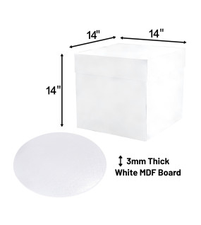 14" Round White Cake Board & Tall Box