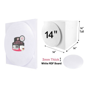14" Round White Cake Board &amp; Tall Box