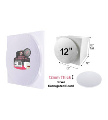 12" Round Silver Cake Board & Tall Box