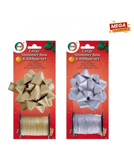Large Shimmer Bow & Ribbon Set