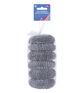6pc Galvanized Steel Scourers 6pc Galvanized Steel Scourers