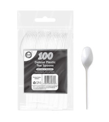 100pc Reusable Deluxe Plastic Tea Spoons