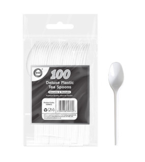100pc Reusable Deluxe Plastic Tea Spoons 100pc Reusable Deluxe Plastic Tea Spoons