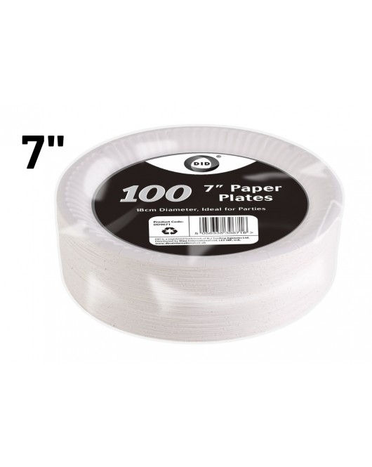 100pc 7" Paper Plates