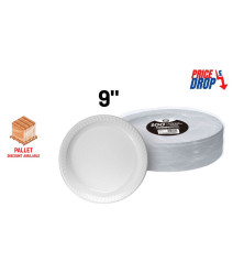 100pc Reusable Deluxe 9" Round Plastic Plates