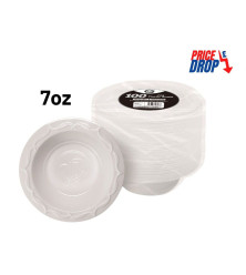 100pc Reusable 7oz Plastic Bowls