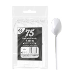 75pc Reusable Deluxe Plastic Spoons