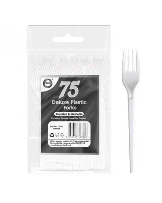 75pc Reusable Deluxe Plastic Forks