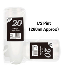 20pc 1/2 Pint Plastic Cups
