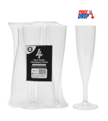 4pc Reusable Clear Plastic Champagne Flutes