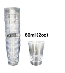 8pc Reusable 60ml (2Oz) Round Plastic Dessert Cups