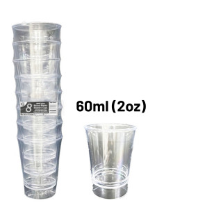 8pc Reusable 60ml (2Oz) Round Plastic Dessert Cups 8pc Reusable 60ml (2Oz) Round Plastic Dessert Cups