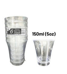 6pc Reusable 150ml (5Oz) Round Plastic Dessert Cups