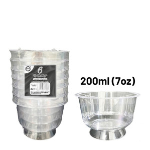 6pc Reusable 200ml (7Oz) Plastic Ice Cream Cups