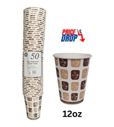 50pc 12oz Hot/Cold Paper Cups 