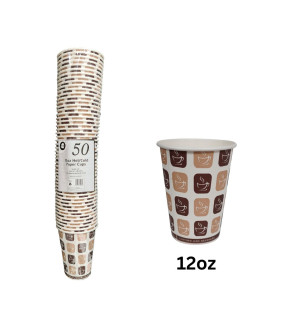 50pc 12oz Hot/Cold Paper Cups  50pc 12oz Hot/Cold Paper Cups