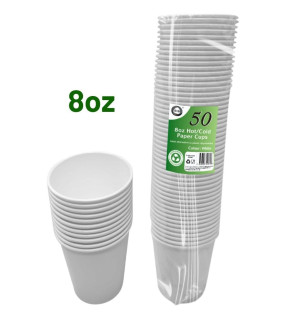 50pc 8oz Hot/Cold Paper Cups 50pc 8oz Hot/Cold Paper Cups