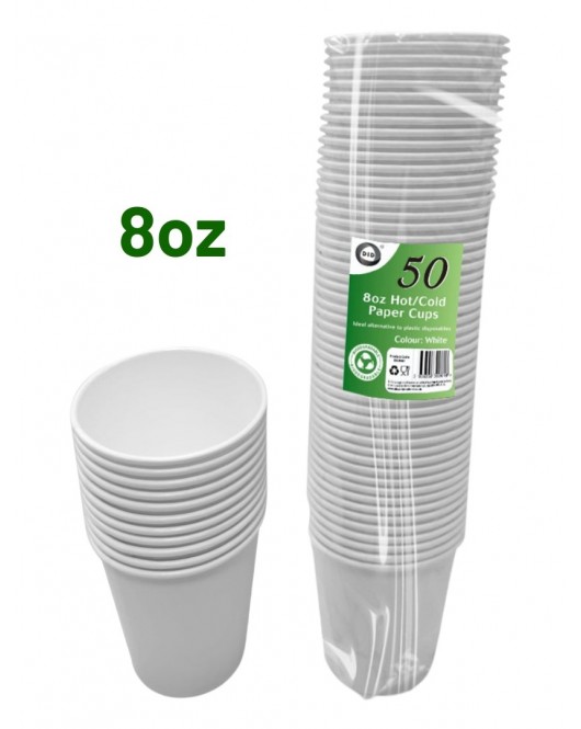 50pc 8oz Hot/Cold Paper Cups