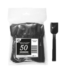 50pc Reusable Black Ice Cream Spoons