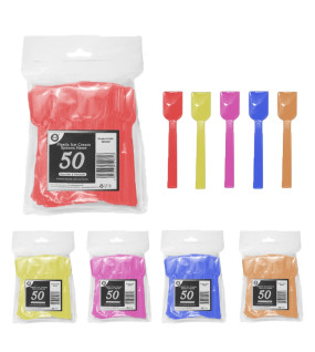 50pc Reusable Neon Ice Cream Spoons 50pc Reusable Neon Ice Cream Spoons