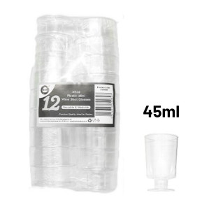 12pc Reusable 45ml Mini Wine Shot Glasses