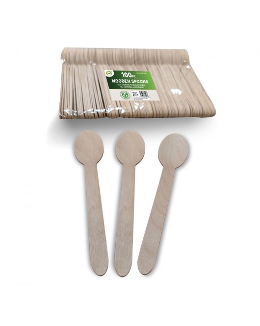 100pc Wooden Spoons